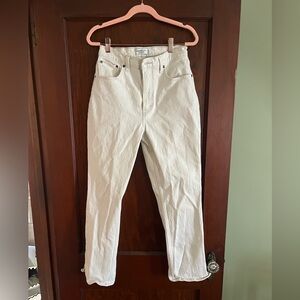 Abercrombie & Fitch Cream Straight Leg Jeans